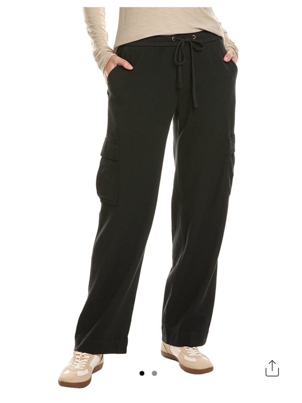 James Perse Black Relaxed Cargo Pants Size Large (3)
